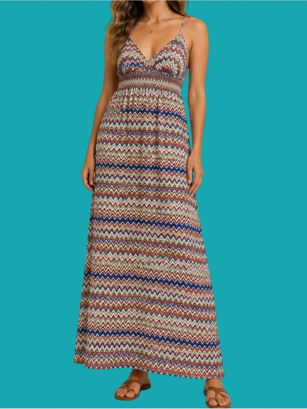 AQUA Zigzag Maxi Dress